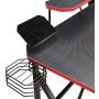 Amazon Basics Gaming Computer Desk with Storage for Controller, Headphone & Speaker - Red