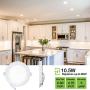 12 Pack 4 Inch LED Recessed Lighting with Junction Box, Wet Location,10W=80W, 4000K Cool White, 650lm Dimmable Wafer Light, Canless LED Recessed Ceiling Light