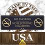 No Smoking No Electronic Cigarettes - Laser Engraved Sign - 3''x9'' - .050 Black and Gold Plastic