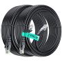 Ethernet Cable, 25 Feet. Cat 6 (2 Pack) High Speed LAN Network, Internet Cord RJ45. 25Ft Cat6, Black, Cables Pure Copper, UL