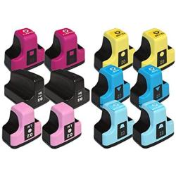 HOTCOLOR Remanufactured hp02 Ink Cartridge Replacement for HP 02 printer ink cartridges Work for HP PhotoSmart C6280 C7280 8250 D7460 C8180 C6250 Printer (Black, Cyan, Magenta, Yellow, Light Cyan, Light Magenta, 12-Pack)