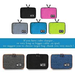 Electronics Accessories Organizer Bag,Portable Tech Gear Phone Accessories Storage Carrying Travel Case Bag, Headphone Earphone Cable Organizer Bag (M, Black)
