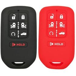 2Pcs Coolbestda Rubber 7buttons Key Fob Protector Case Cover Keyless Entry Holder Skin Bag for 2018 Honda Odyssey elite