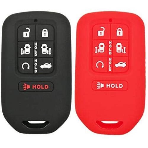 2Pcs Coolbestda Rubber 7buttons Key Fob Protector Case Cover Keyless Entry Holder Skin Bag for 2018 Honda Odyssey elite