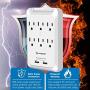 Kasonic 6-Outlet Wall Mount Surge Protector 2 Pack, 900 Joules Power Strip with 2 USB Smart Charging Ports (Total 2.4 Amp), Protection Indicator LED Light, Space Saving Design, ETL Certified