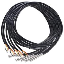 HiLetgo 5pcs DS18B20 Temperature Sensor Temperature Probe Stainless Steel Package Waterproof 1M