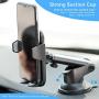 Upgraded Car Phone Holder KLKE Universal Cell Phone Holder for Car Strong Suction Cup Dashboard Windshield Car Phone Mount with Quick Release Landscape Portrait Mode for iPhone Samsung Galaxy LG