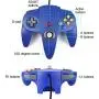 N64 Controller, iNNEXT Classic Wired N64 64-bit Gamepad Joystick for Ultra 64 Video Game Console (Blue)