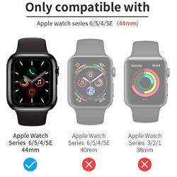 FLOVEME Protective Case with Glass for Apple Watch Series 6 5 4 SE 44mm Screen Protector 2 Pack Tempered Glass Hard PC Bumper Cover Compatible with Apple Watch Screen Protector 44mm - Case for iWatch