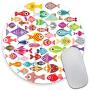Smooffly Anti Slip Aquarium Fishes Mouse Mat for Desktops, Computer, PC and Laptops, Customized Round Mouse Pad for Office and Home