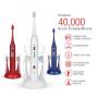 Pursonic S430 SmartSeries Electronic Power Rechargeable Sonic Toothbrush, 12 Brush Heads Included, Red