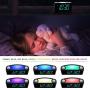 Rocam Digital Alarm Clock for Bedrooms - Large 6.5'' LED Display with Dimmer, Snooze, 7 Color Night Light, Easy to Set, USB Chargers, Battery Backup, 12/24 Hour for Kids, Boys, Heavy Sleepers(Blue)