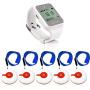 Retekess TD108 Wrist Pager System,Caregiver Pager,Smart Call Button,Max 999,72h Standby,1 Watch Receiver,5 Panic Buttons for Elderly,Patient,Resident