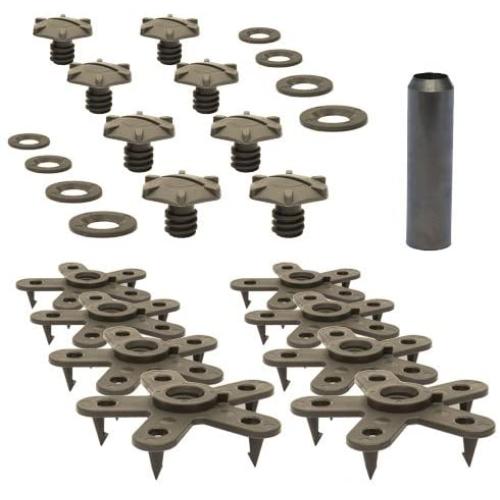 Eagle Klaw - Floor Mat Clips Set of Anti-Slip Fixing Retainers for Car Mats - Made in USA - Beige - Pack of 8 for 4 Mats + 3/8'' Cutter
