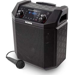 ION Audio Block Rocker Plus | 100W Portable Speaker, Battery Powered with Bluetooth, Microphone & Cable, AM/FM Radio, Wheels & Telescopic Handle and USB Charging For Smartphones & Tablets