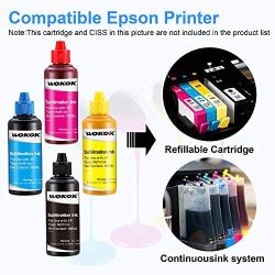 WOKOK Sublimation Ink refill for ecotank ET-2720 ET-2750 ET-2760 ET-2650 ET-3750 ET-4750 ET-7750 WF7710 WF7720 WF2760 WF3620 WF3640 WF3720 WF3730 XP4100 XP6100 XP7100 , Use for Heat Press Machine