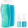 6 Pack Transparent Travel Bottles Pump Bottle Lotion Dispenser Bottle Set with Small Funnel for Flight, Airport, Holiday (White, 50 ml)