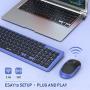Wireless Keyboard and Mouse, Jelly Comb 2.4G USB Keyboard Mouse Combo Slim Ergonomic Quiet Energy-Saving Keyboard Mouse Set for Windows, Computer, Desktop, PC, Notebook, Laptop-KS27-2-Black and Blue
