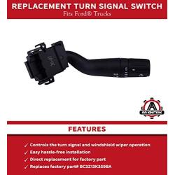 Turn Signal Windshield Wiper Switch - Compatible with Ford Trucks - F-150, F-250, F-350, F-450, F-550 Super Duty - Replaces SW76874, BC3Z13K359BA, BC3Z-13K359-BA, SW-6874-2011, 2012, 2013