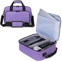 Luxja Projector Case, Projector Bag with Protective Laptop Sleeve, Projector Carrying Case with Accessories Pockets, Large(16 x 11.5 x 5.75 Inches), Purple