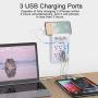 Multi Plug Outlet, Surge Protector, ANHAORUI Outlet Splitter with 6 Outlet Extender and 3 USB Ports (White)