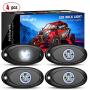Nilight LED Rock Light 4PCS White Light Pods Waterproof Under Body Wheel Well Light Exterior Interior Lights for Car Truck Pickups ATV UTV SUV Motorcycle Boat, 2 Years Warranty Nilight LED Rock Light 4PCS White Light Pods Waterproof Under Body Wheel Well Light Exterior Interior Lights for Car Truck Pickups ATV UTV SUV Motorcycle Boat, 2 Years Warranty