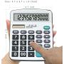 Calculators, BESTWYA 12-Digit Dual Power Handheld Desktop Calculator with Large LCD Display Big Sensitive Button (5 Silver)