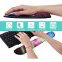 Anyshock Keyboard Wrist Rest Set and Ergonomic Mouse Pad with Wrist Support Memory Foam Filled Non Slip Durable Comfortable Lightweight Wrist Pad for Easy Typing & Pain Relief (Aurora)