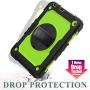 SEYMAC stock Case for FireHD 8/8Plus ( 10th Generation 2020 ), Full-Body Drop-Proof Case with [360 Degrees Rotating Stand] Hand Strap [Screen Protector] for FireHD 8/8 Plus 10th Gen (Green+Black)