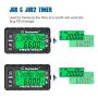 Runleader Hour Meter Tachometer, Maintenance Reminder, Alert RPM Reminder, Initial Hours Settable, Battery Replaceable , Use for Lawn Mower Generator Marine ATV and Gas Powered Equipment (HM058B-BK)
