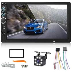 Double Din Car Stereo,Upgraded Version 7 Inch Touch Screen Car mp5 Player Support Backup Rear View Camera fm Radio Car Audio with Hands-Free Mirror Link.
