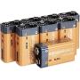 Amazon Basics 8 Pack 9 Volt Performance All-Purpose Alkaline Batteries, 5-Year Shelf Life, Easy to Open Value Pack