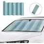 HUILI Windshield Shade, Foldable Car Sun Shade for Windshield 59x31.5inch (150x80 cm) UV Blocking, Car Window Shade for Pickups, Trucks, SUVs, Shiny Green