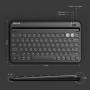 Multi-device Bluetooth keyboard, Jelly Comb Rechargeable Wireless Bluetooth Keyboard Switch to 2 Devices for Cellphone, Tablet, PC, Smart TV, Macbook iOS Android Windows-B046 (Black)