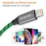 iPhone Charger, AOLIPLUS 6FT LED Lightning Cable [Apple MFi Certified ] USB Charging/Sync Lightning Cord Compatible with iPhone SE 11 11 Pro 11 Pro Max Xs MAX XR X 8 7 6S 6 5, iPad and More - Green