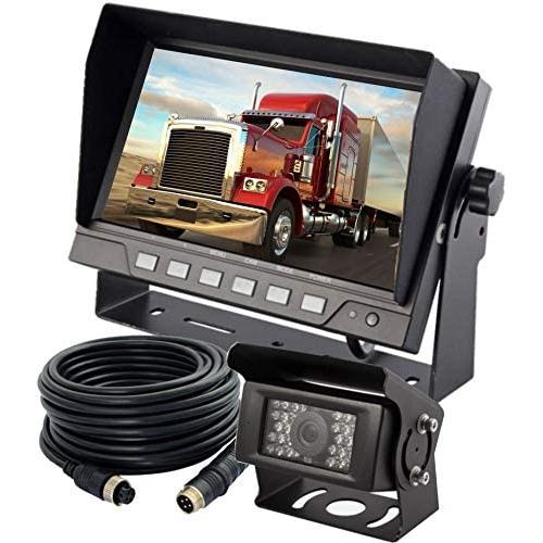 AUTOPAL 7'' Wired Reverse Rear View Backup Camera System,IP69K Waterproof Camera, Night Vision 28 PCS IR Lights, Vibration-Proof 10G for Tractor/Truck/RV/Excavator/Caravan/Skid Steer/Heavy Equipment