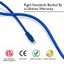 GearIT 10 Pack, Cat 6 Ethernet Cable Cat6 Snagless Patch 0.5 Feet - Computer LAN Network Cord, Blue - Compatible with 10 Port Switch POE 10port Gigabit