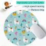 ITNRSIIET [20% Larger] Mouse Pad with Stitched Edge Premium-Textured Mouse Mat Waterproof Non-Slip Rubber Base Round Mousepad for Laptop PC Office 8.7×8.7×0.12 inches, Alpaca and Cactus