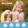 Feeyea Kids Camera with 18 Million Pixels Dual lens,with Carrying Case, Anti-drop Childrens real camera with Soft Silicone Shell,Great toy for 4-8 Years Girl,Pink(32GB TFcard included)