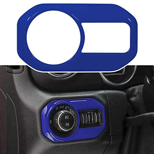 Front Light ABS Decor Cover Trim Interior Accessories Headlight Switch Button Trim for Jeep Wrangler JL JLU Gladiator JT 2018-2021 (Blue)