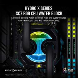 Corsair Hydro X Series XC7 RGB CPU Water Block (1200/AM4) - Nickel-Plated Copper Cold Plate - Silver - More Than 60 Micro-Cooling Fins - 16 Individually Addressable RGB LEDs