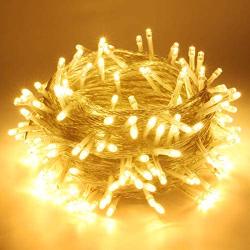 Christmas String Lights 200 LED 66FT, 8 Modes Expandable Indoor/Outdoor String Lights, Safe Plug-in Twinkle String Lights for Christmas Wedding Tree Decoration (Warm White)