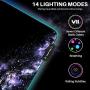 Large RGB Gaming Mouse Pad - Reawul 14 Modes Oversized Glowing Led Extended Mousepad, Anti-Slip Rubber Base and Waterproof Surface, Extra Large Soft Led Computer Keyboard Mouse Mat - 31.5 x 11.8in