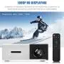 Vbestlife Mini Projector,Portable 1080P 600lm 4 : 3 LED Projector Home Cinema Theater Movie Support Laptop PC Smartphone HDMI Input,Great Gift Pocket Projector for Party Camping (Black&White)