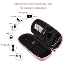 AGPTEK Carrying Case, EVA Hard Case Cover for Digital Voice Recorders, Bose QC20, MP3 Player, Pink