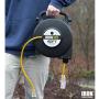 40 Ft Retractable Extension Cord Reel - 2 in 1 Mountable & Portable Power Cord Reel with 3 Electrical Outlets - 12/3 SJTW Heavy Duty Yellow Cable - Perfect for Hanging from Your Garage Ceiling