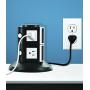 Aduro Surge Protector Power Tower 8 Outlets Family Multi Charging Station with Smart Charge Tech for iPhone, iPad, Galaxy & All Devices (White)