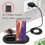 Wireless Charger 3 in 1, Wireless Charging Station for Samsung Galaxy Watch Active 2 Galaxy Watch 3 and Galaxy Buds Pro, Fast Charger Stand Dock Compatible with iPhone Samsung Galaxy S20 S10 (Black)