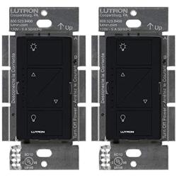 Lutron Caseta Wireless Smart Lighting Dimmer Switch for Wall & Ceiling Lights, PD-6WCL-BL, Black, Compatible with Alexa, Apple HomeKit, and the Google Assistant (2 pack) (black)