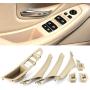 FEXON Beige Window Switch Armrest Panel, Inner Door Pull Handle Trim Cover Kits Replacement for 2010-2016 BMW 5 Series 520 523 525 528 530